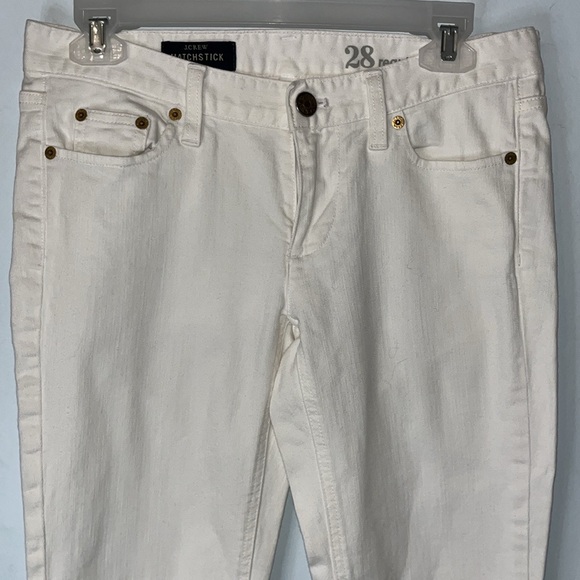 J. Crew Matchstick jean in white Sz 28 Low Rise Cotton Some Stretch - Picture 4 of 8
